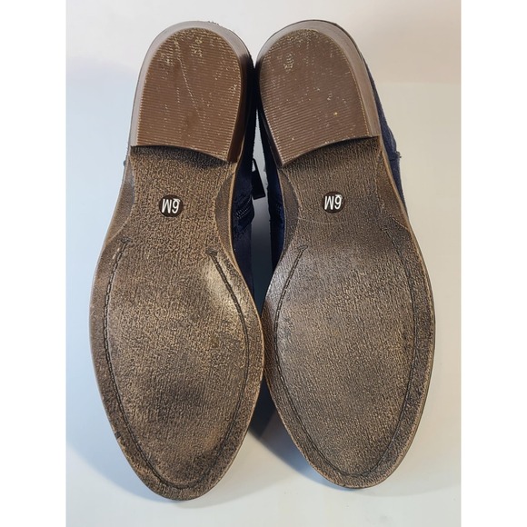 Crown Vintage Women's 6M Leather Ankle Bootie Boots Blue Side Zip Block Heels - Picture 9 of 10